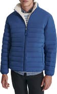 DKNY Water Resistant Faux Shearling Lined Quilted Jacket