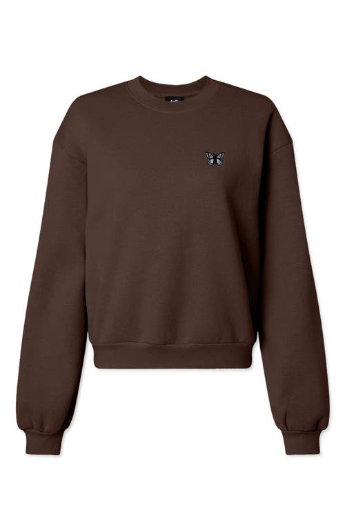 Dalix Butterfly Relaxed Sweatshirt In Brown