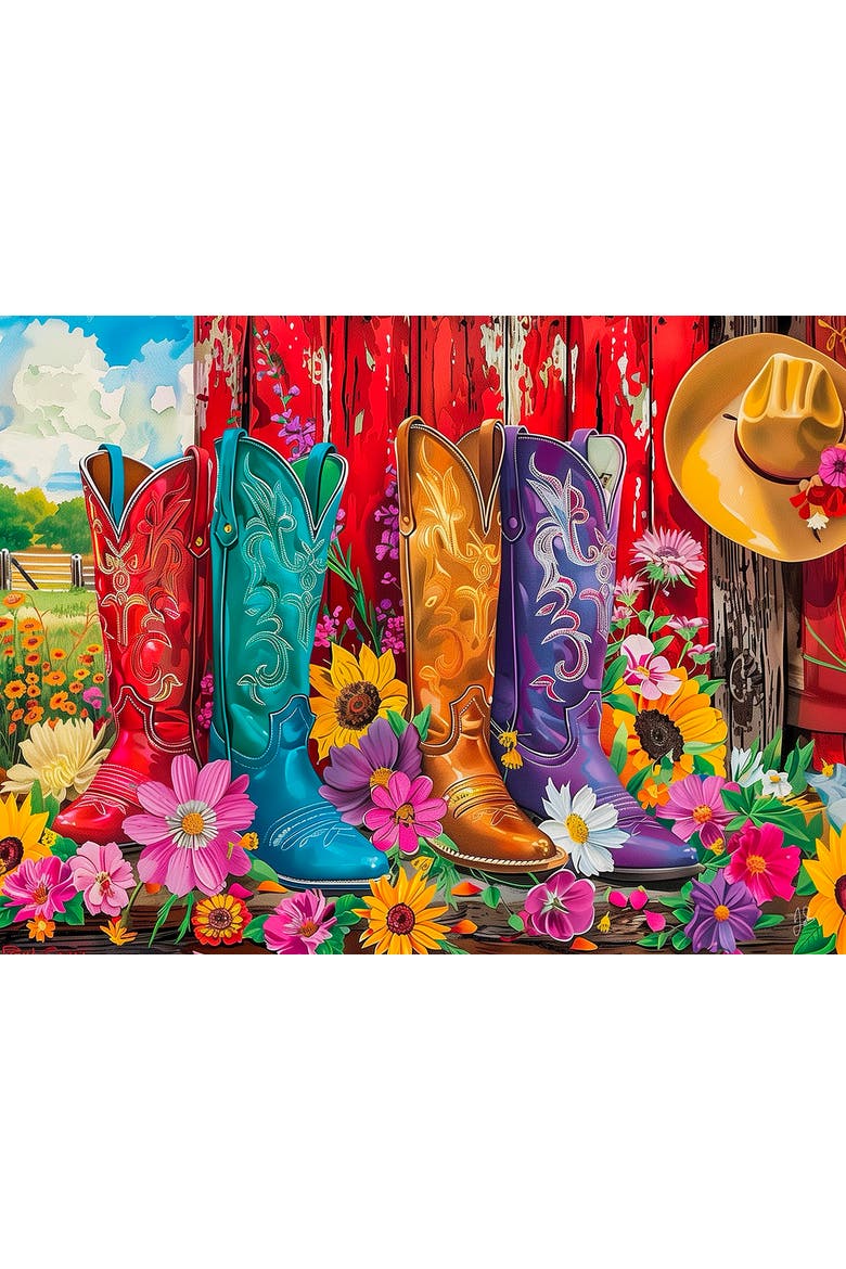 Country Boots 500 piece Jigsaw Puzzle for Adults, Alternate, color, Multicolor