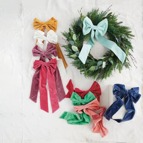 Cotton Velvet Bow with Iron Clip