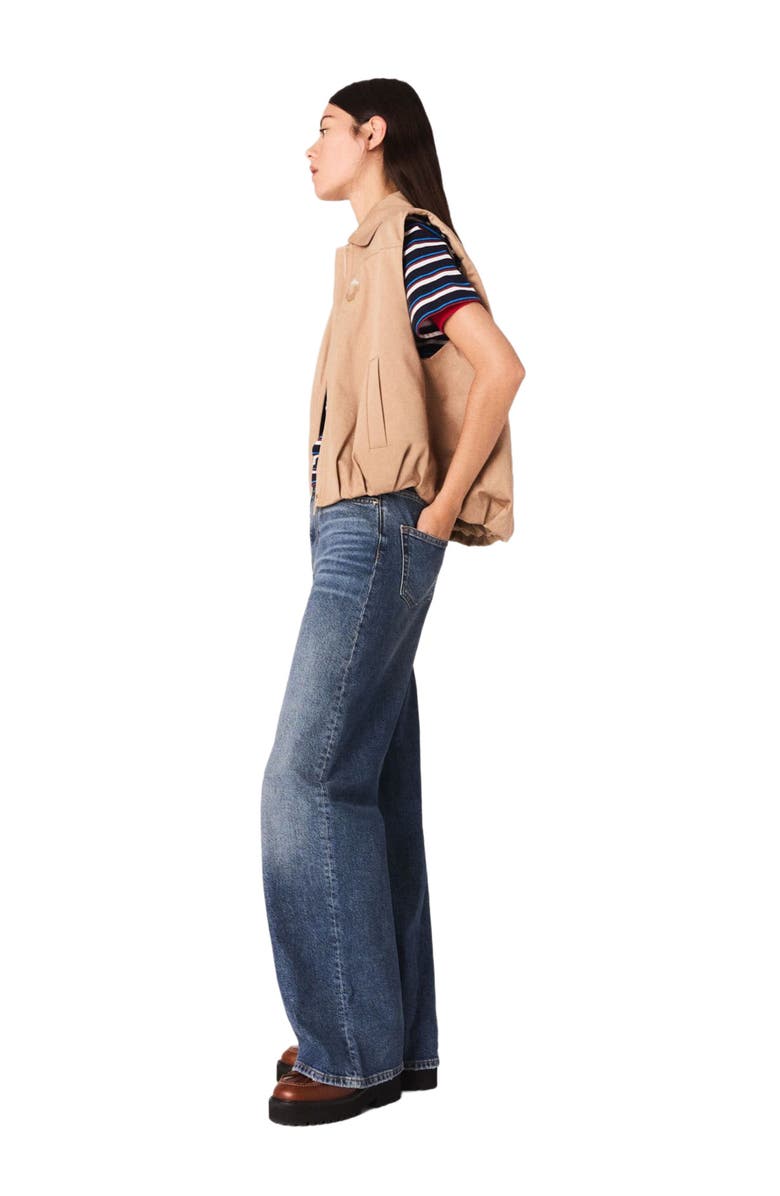 maje Sleeveless jacket, Alternate, color, Beige