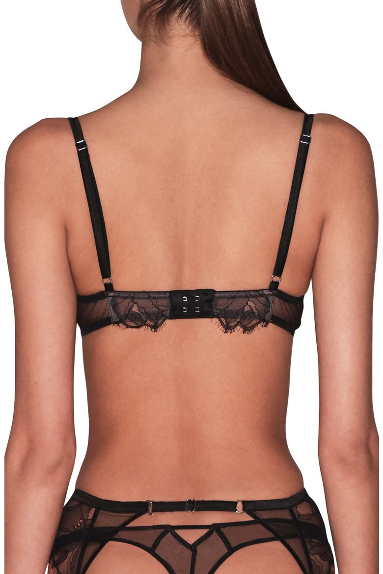 Sophie Lace Underwire Balconette Bra, Alternate, color, BLACK