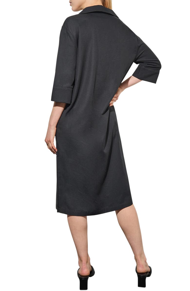 Ming Wang Embroidered Twill Shift Dress, Alternate, color, 