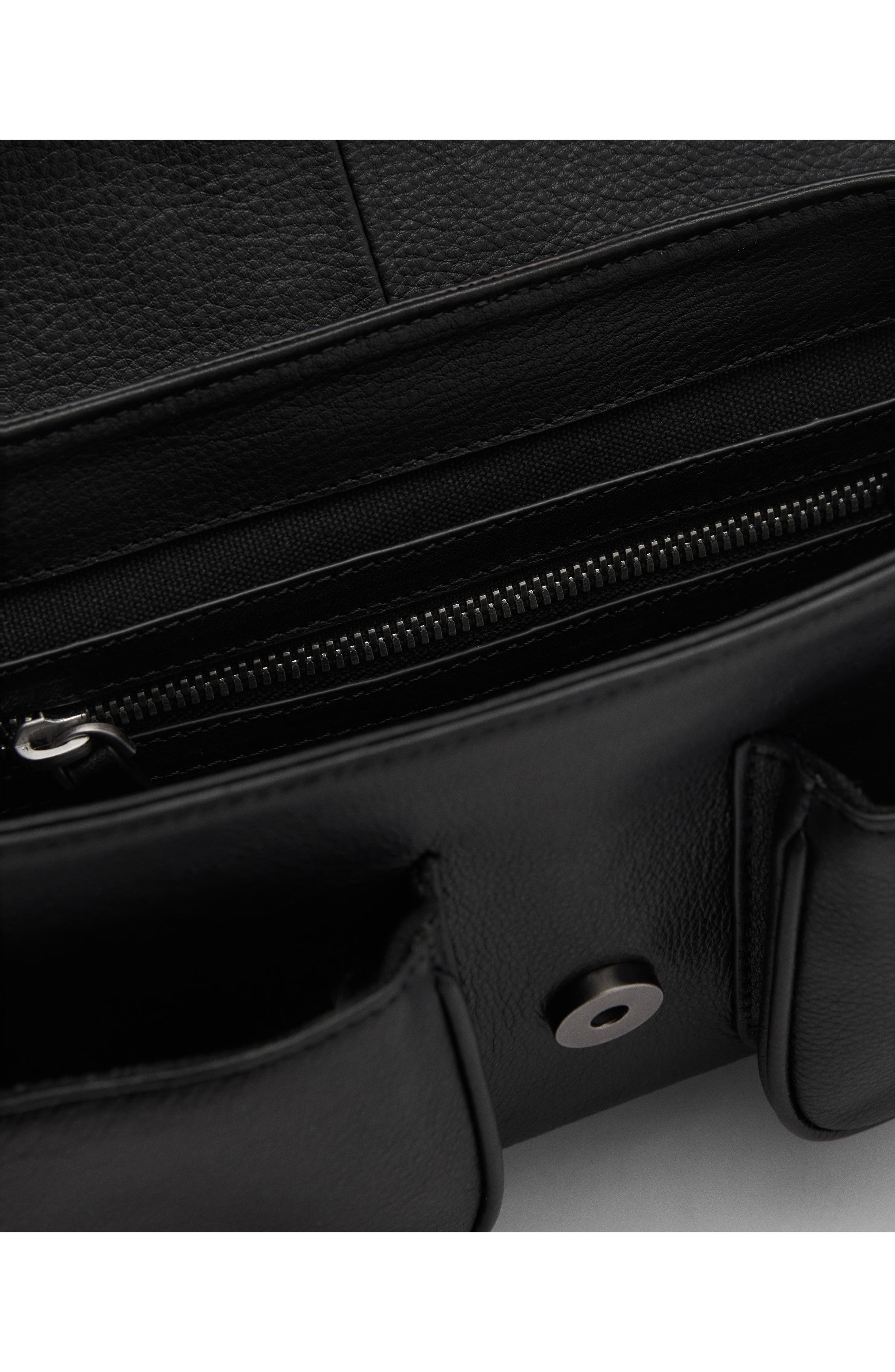 MANGO Buckle Leather Shoulder Bag, Alternate, color, 