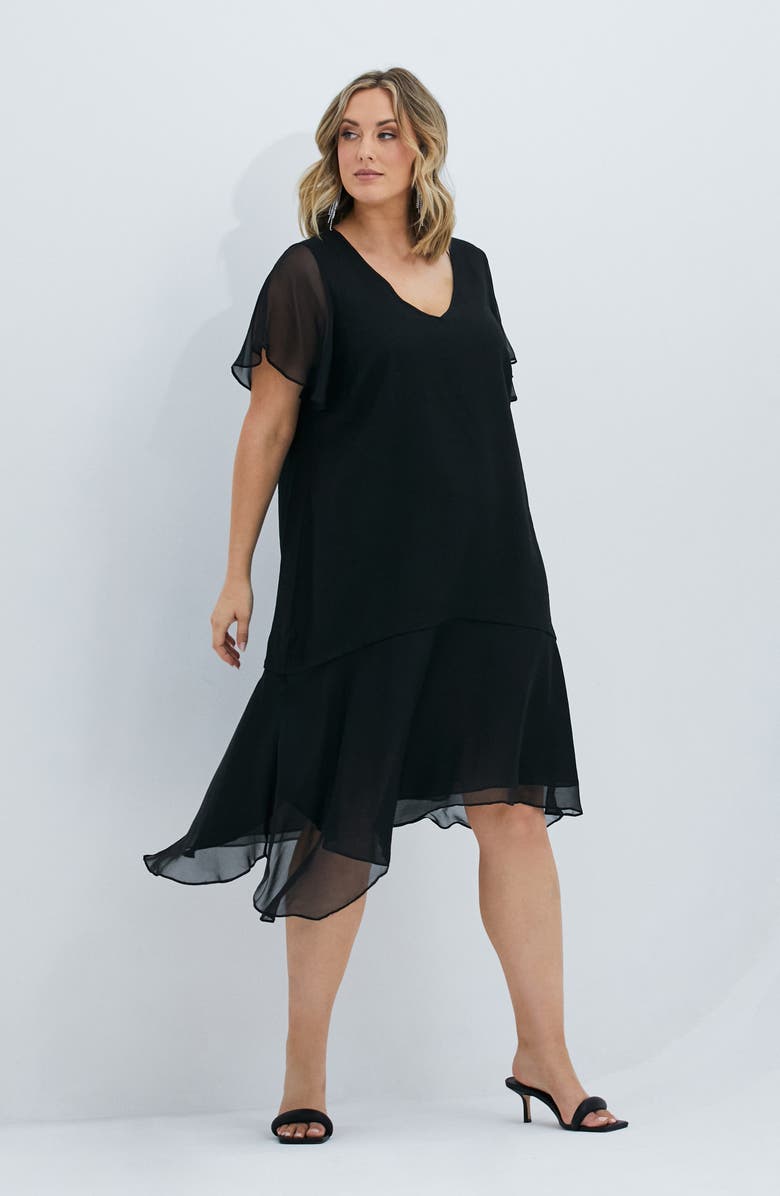 Estelle Shadow Linen Blend Midi Dress, Alternate, color, 