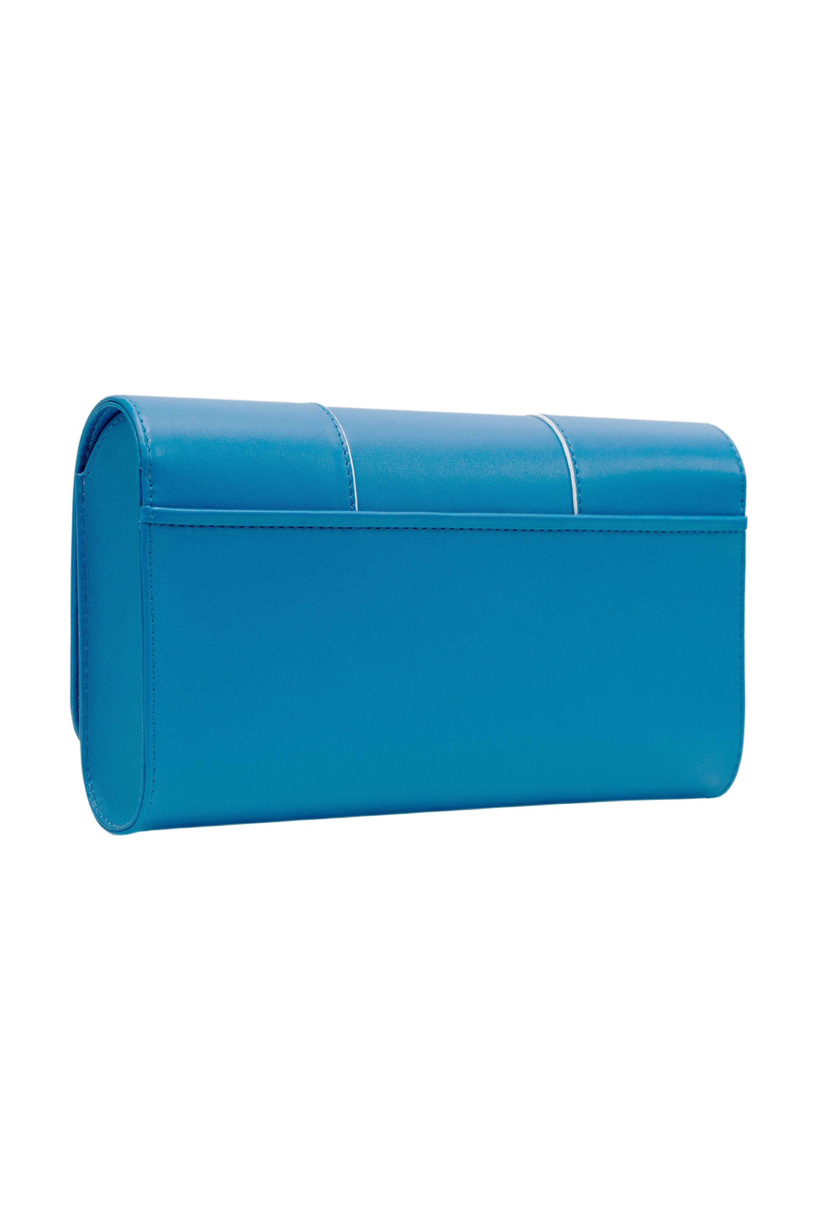 L'Asymetrique Clutch, Alternate, color, AZUR / WHITE