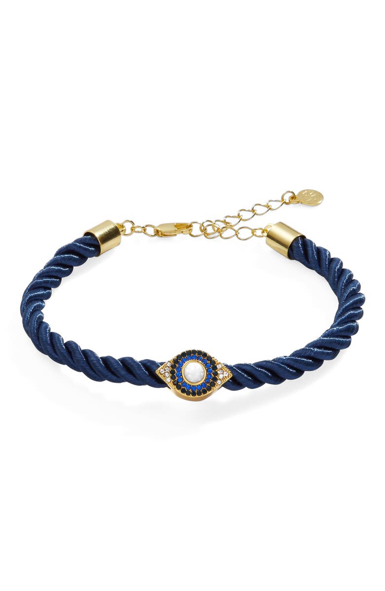 Alex and Ani Evil Eye Adjustable Cord Bracelet, Main, color, Blue
