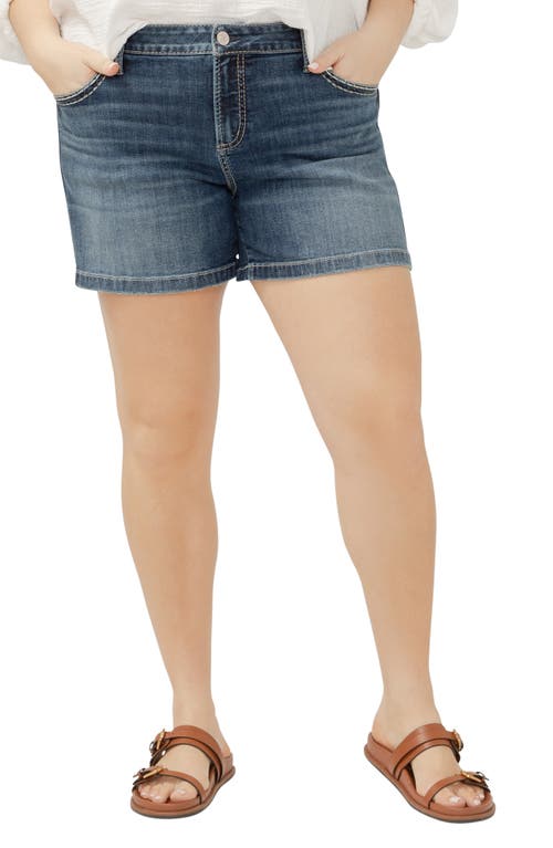 Silver Jeans Co. Elyse Curvy Mid Rise Denim Shorts In Indigo