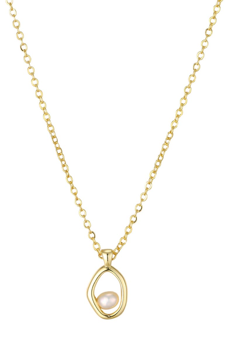 Freshwater Pearl Pendant Necklace, Main, color, GOLD/ WHITE