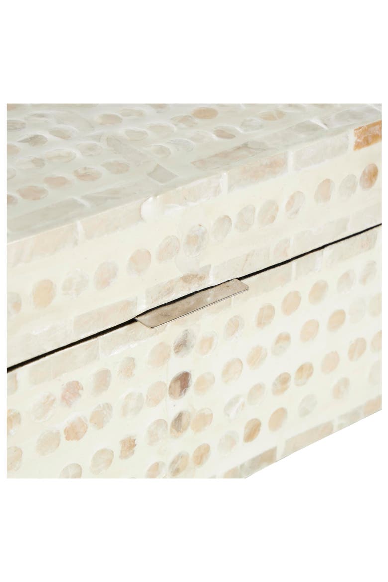 Contemporary Set of 2 Decorative Mother of Pearl Boxes, Alternate, color, CREAM