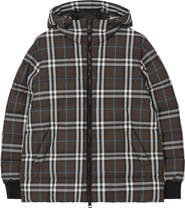 Burberry Check Hooded Puffer Jacket