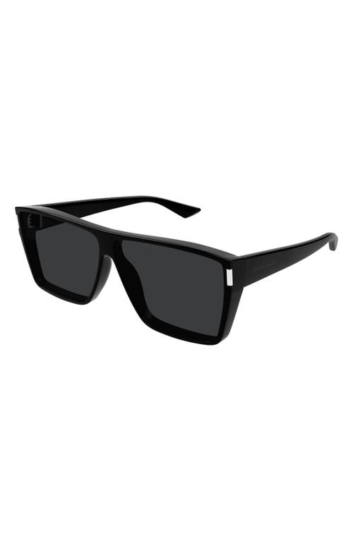 Saint Laurent Sl 756 64mm Oversize Rectangular Sunglasses In Black