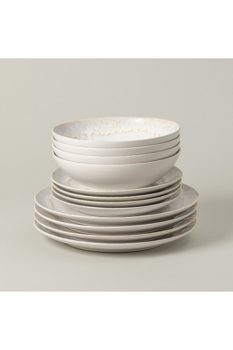Taormina 12-pc place setting w/ pasta bowl, Main, color, White