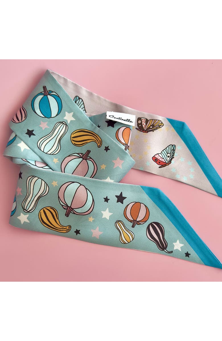 Centinelle Moths and Squashes Twilly Ribbon Scarf, Alternate, color, Multicolor