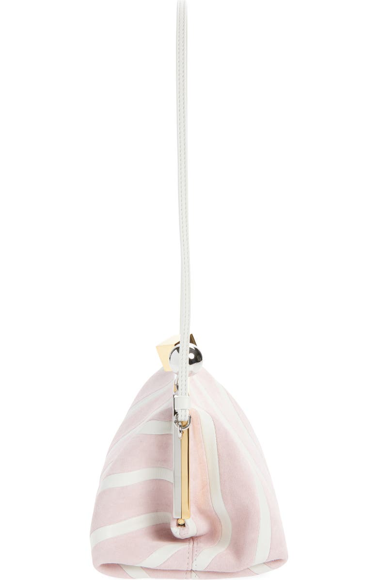 Jacquemus Le Berlingot Stripe Leather Frame Shoulder Bag, Alternate, color, Light Pink / White 4Rs