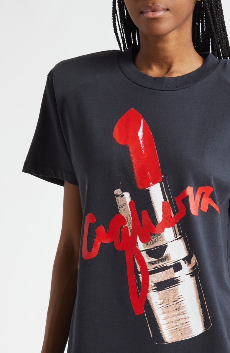 Vaquera Lipstick Cotton Graphic T-Shirt, Alternate, color, Faded Black 1