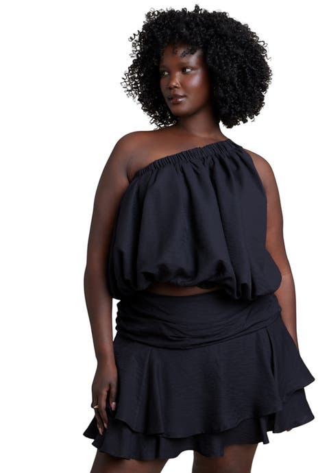 Asymmetric Bubble Crop Top