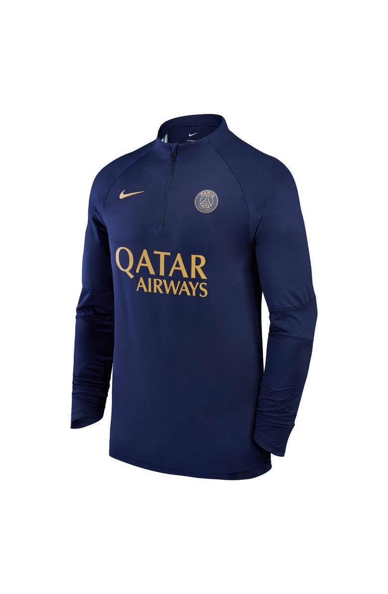 Nike Men's Nike Navy Paris Saint-Germain 2023/24 Strike Drill Raglan Quarter-Zip Top, Alternate, color, Navy