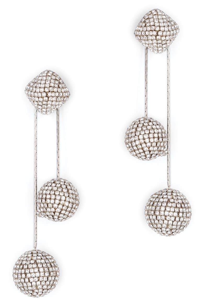 Taryn Crystal Drop Earrings, Main, color, SILVER