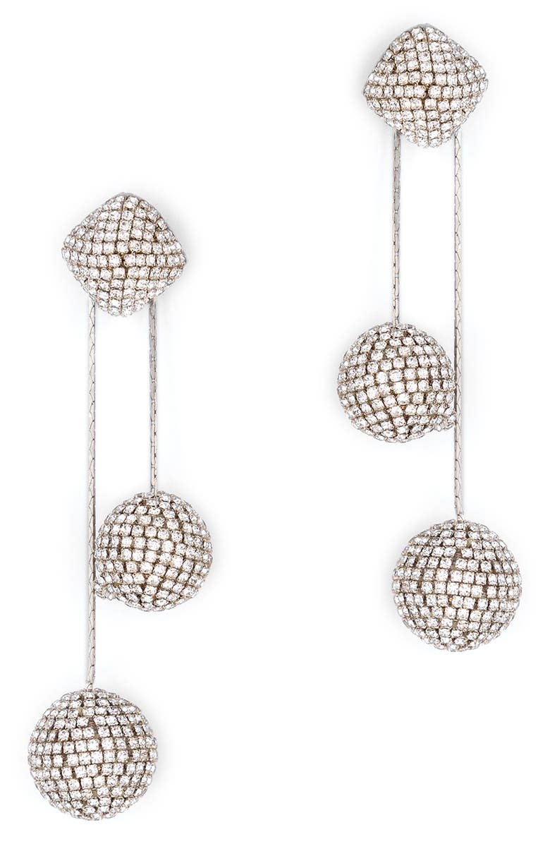 Deepa Gurnani Taryn Crystal Drop Earrings, Main, color, Silver