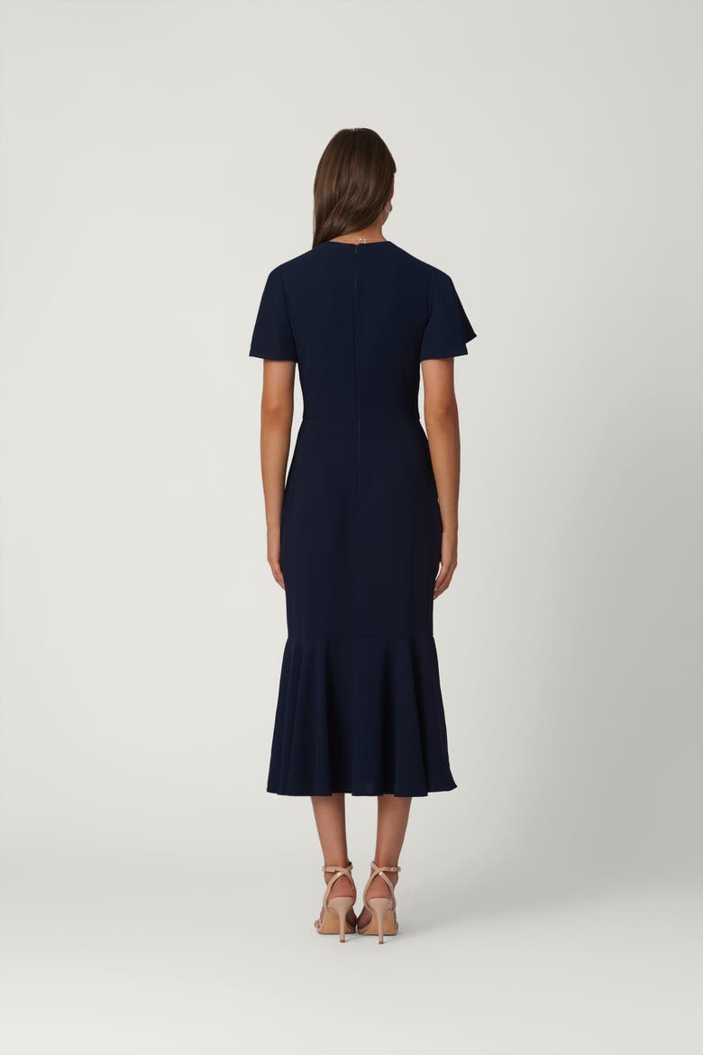 Stretch Crepe Lorrie Dress, Alternate, color, Navy