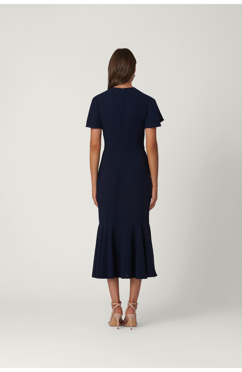Shoshanna Stretch Crepe Lorrie Dress, Alternate, color, Navy