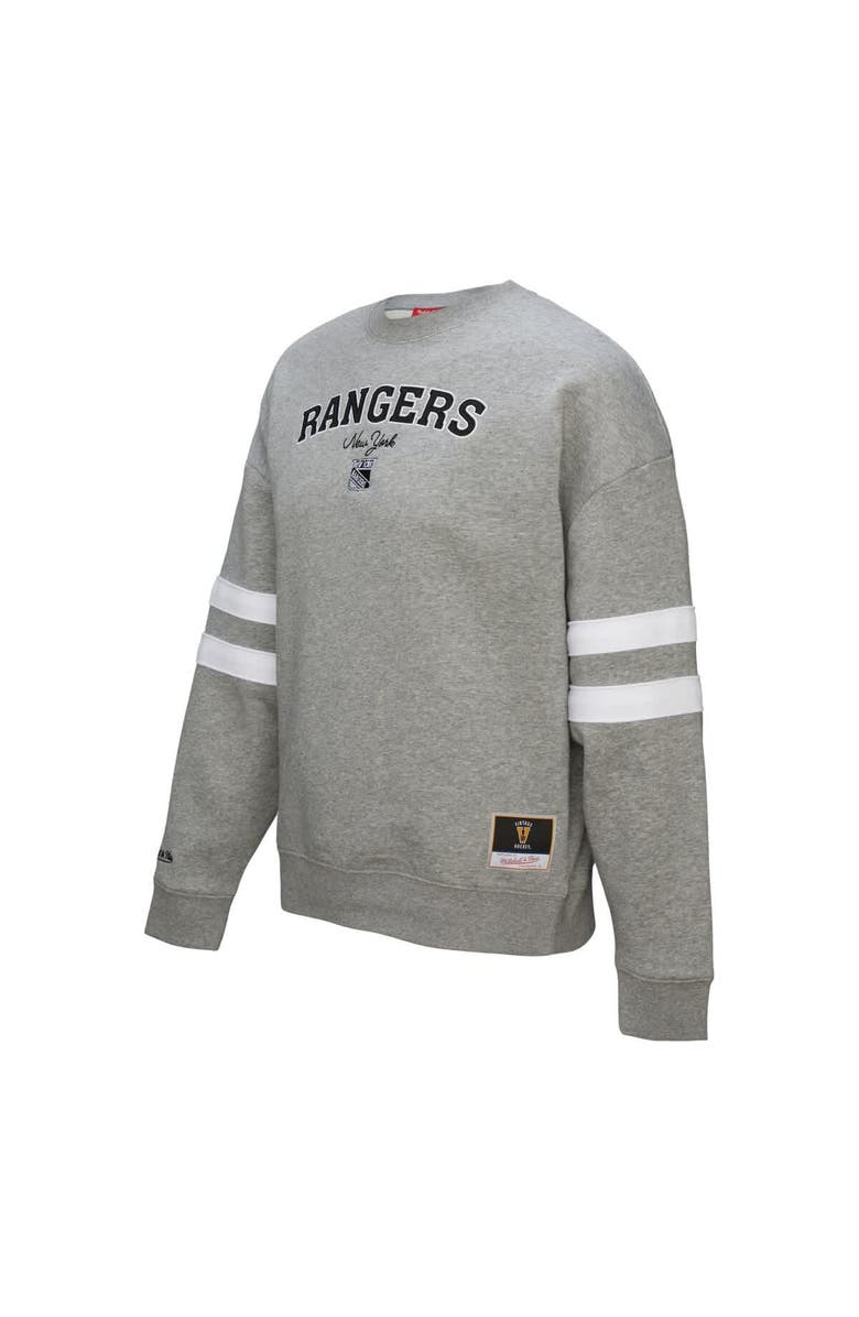 Mitchell & Ness Women's Mitchell & Ness Heather Gray New York Rangers Logo Lightweight Pullover Sweatshirt, Alternate, color, Heather Gray