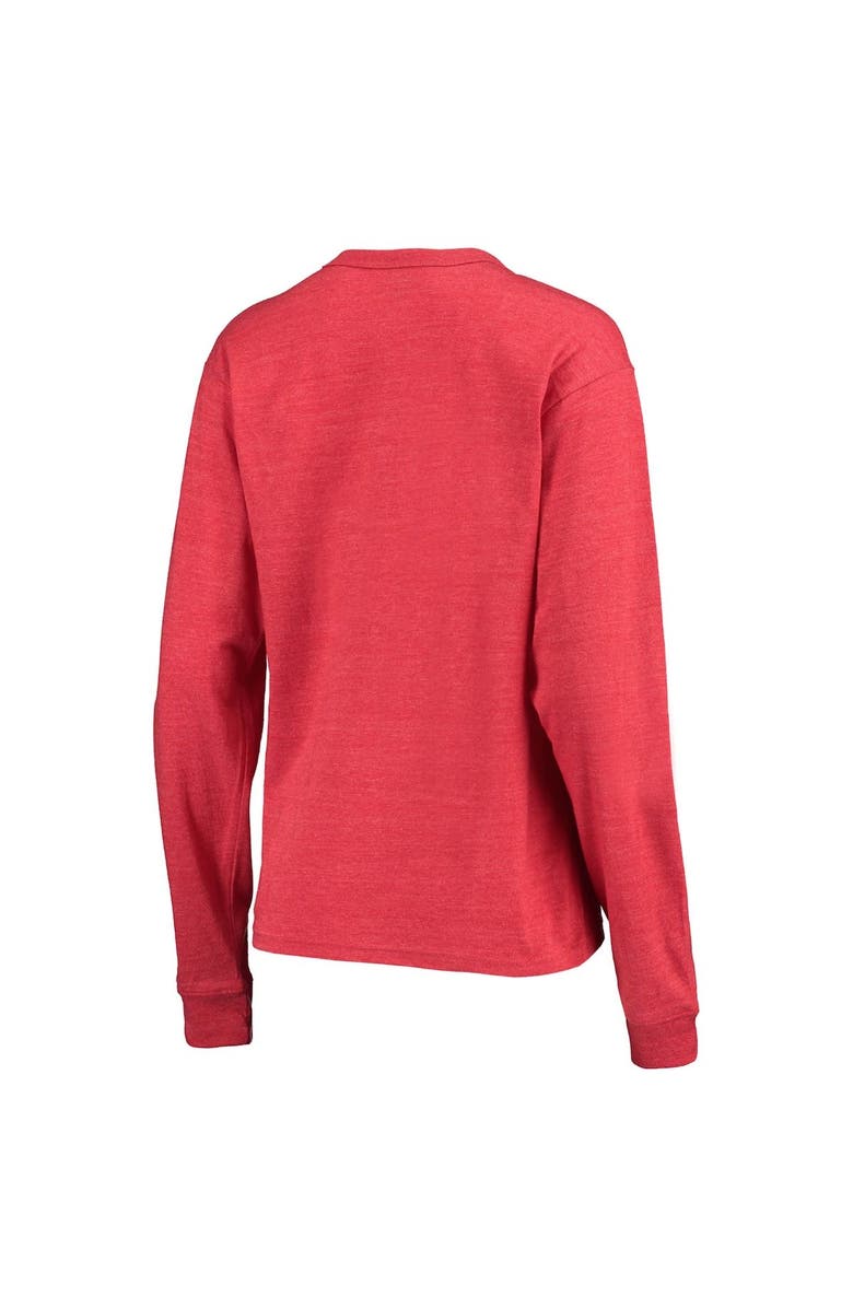 LEAGUE COLLEGIATE WEAR Women's League Collegiate Wear Heathered Scarlet Nebraska Huskers Seal Victory Falls Oversized Tri-Blend Long Sleeve T-Shirt, Alternate, color, 