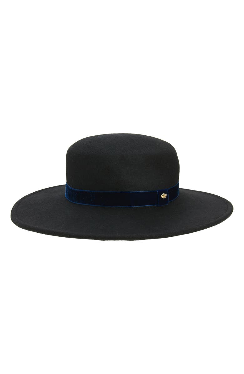 Lele Sadoughi Navy Blue Fedora Hat Lele Sadoughi Wool Wide Brim Fedora Hat Teal | Mercari main image 3