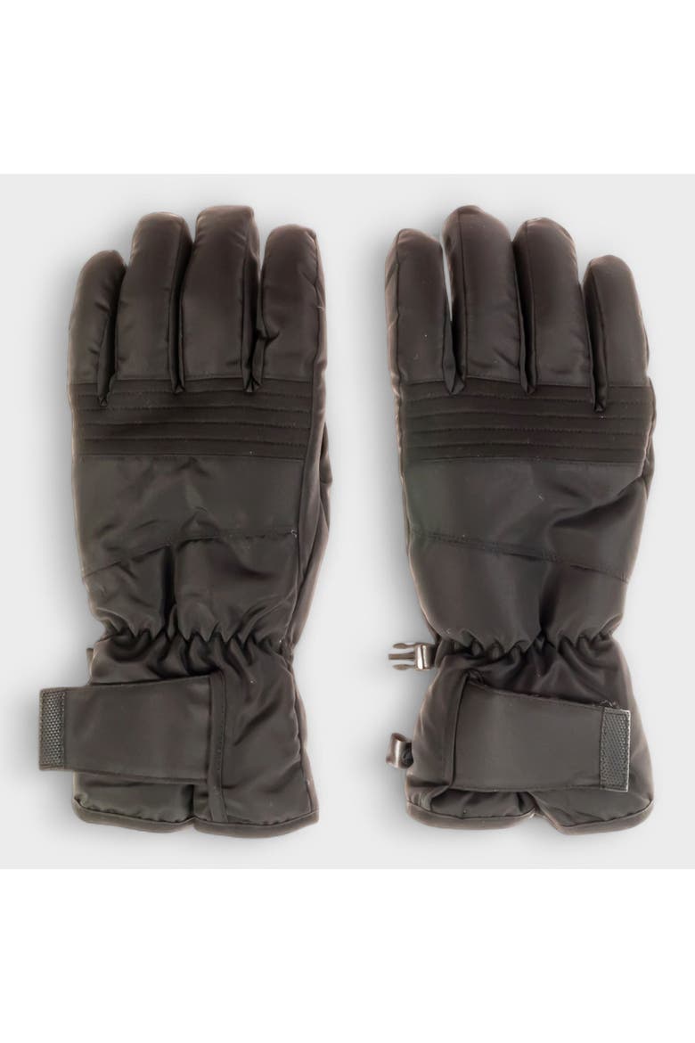 Men's Ski Gloves with Velcro Strap, Main, color, Black