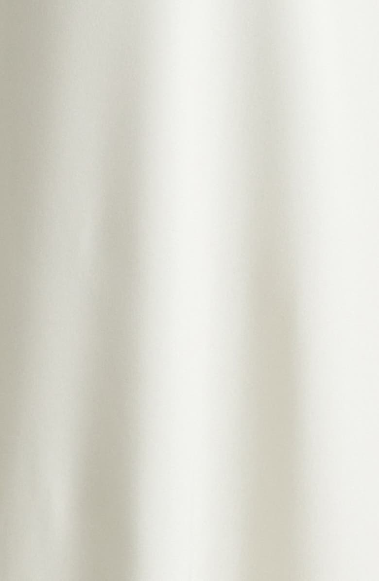 Saint Laurent Ruffled Strapless Silk Dress, Alternate, color, Craie