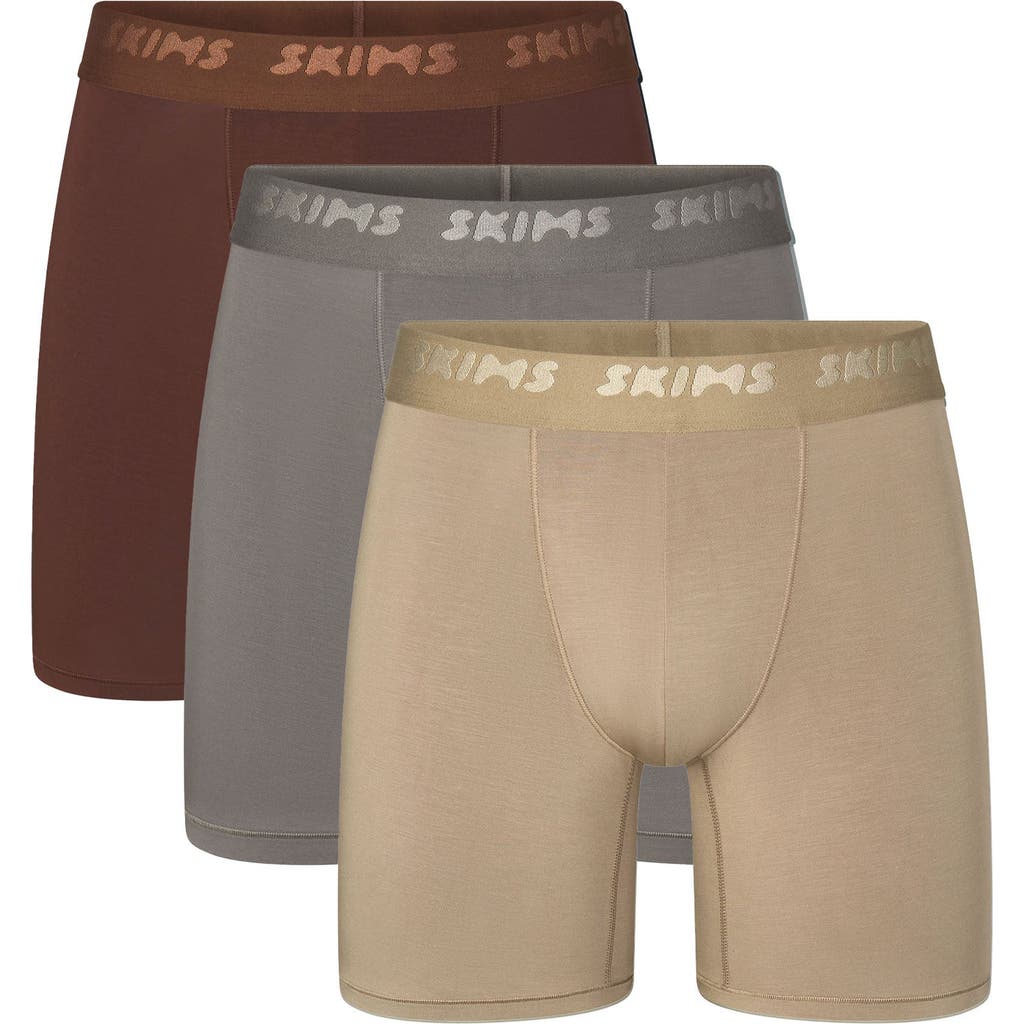SKIMS 3-Pack 5-Inch Stretch Modal Boxer Briefs in Desert Multi  product