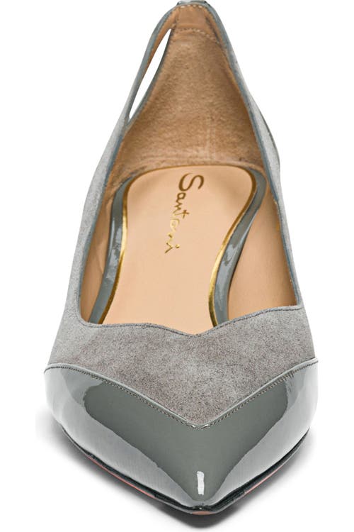 Santoni Kitten Heel Pump In Gray