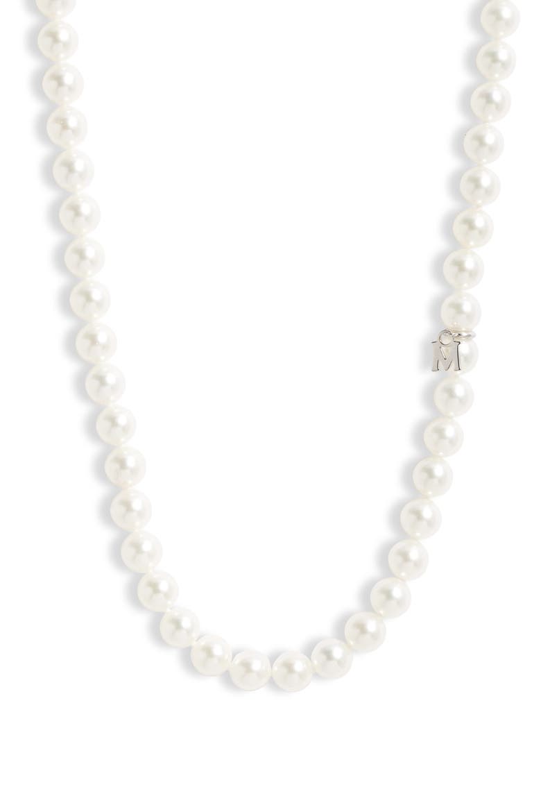 Akoya Cultured Pearl Choker, Main, color, WHITE GOLD