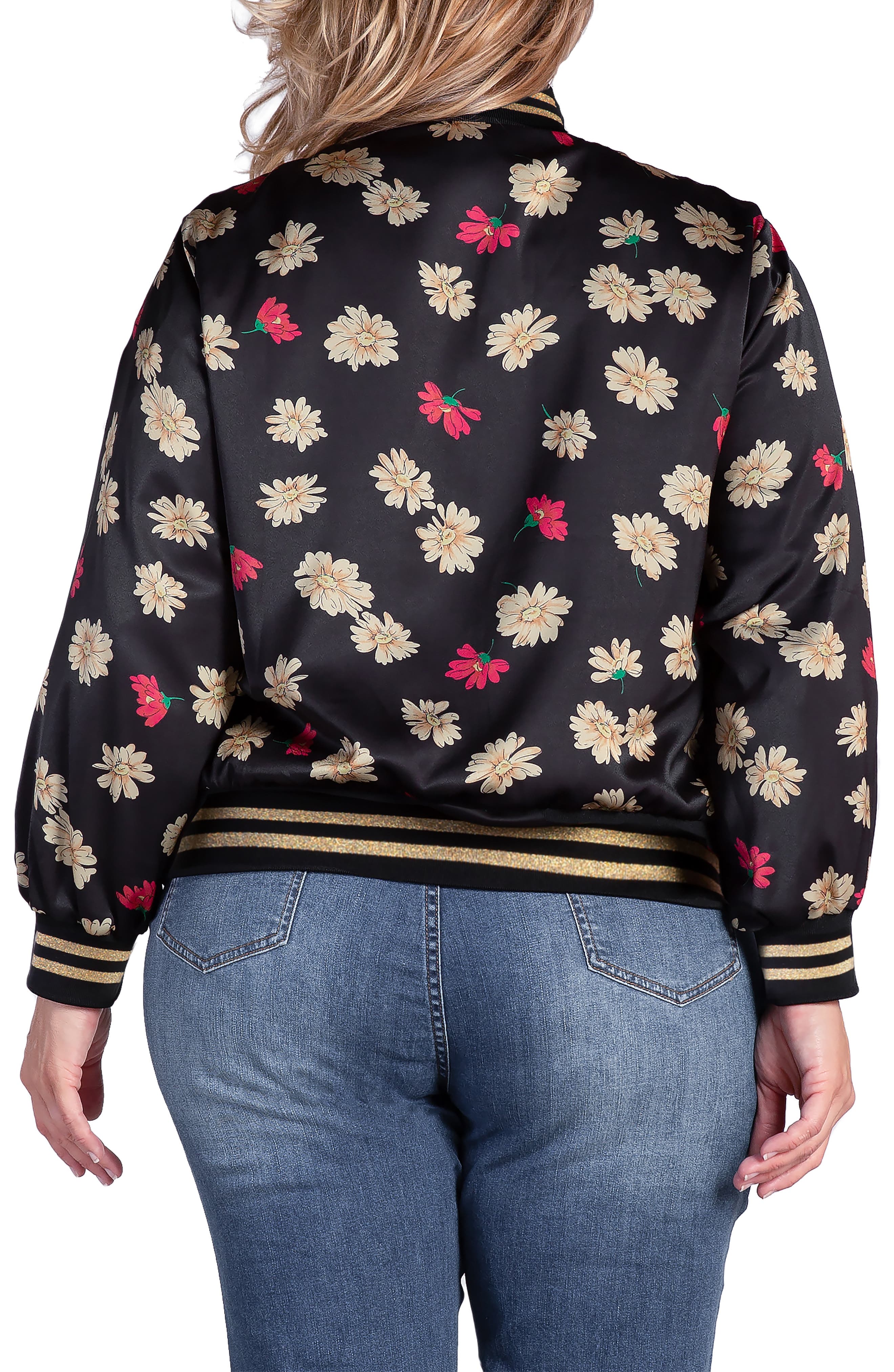 Naos Floral Satin Bomber Jacket - image 2