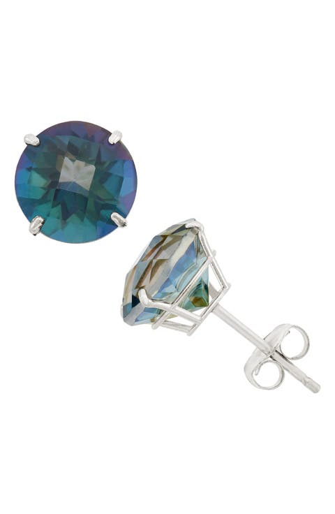 10K White Gold Solitaire Stud Earrings