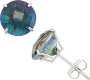 FZN 10K White Gold Solitaire Stud Earrings