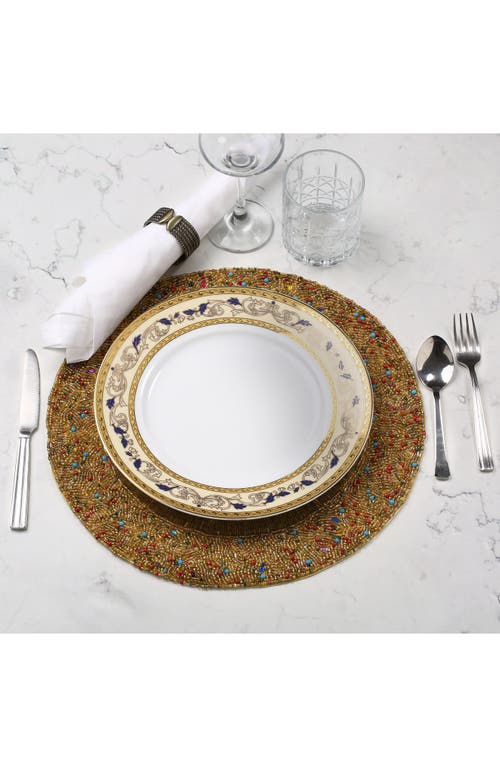 Tiramisu Jewel Beaded Placemat In Gold