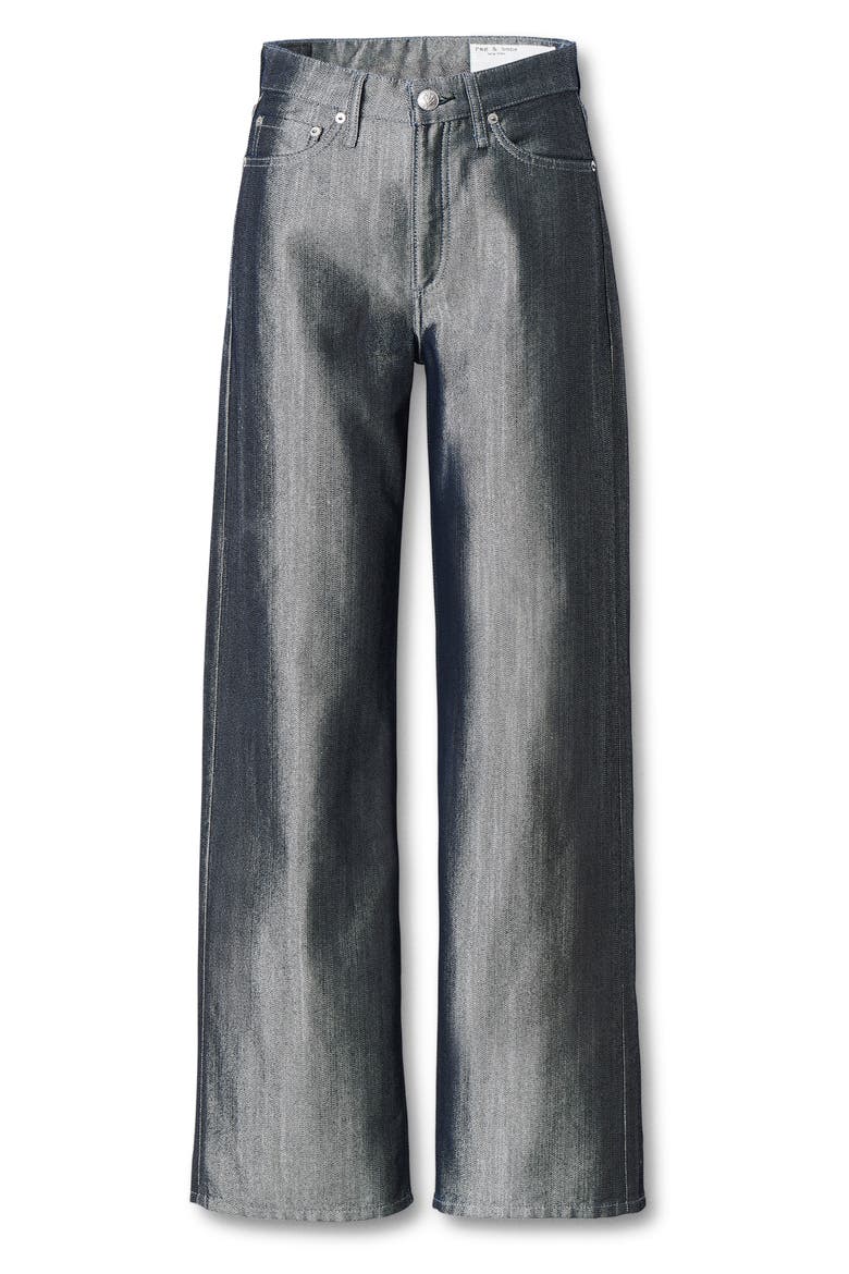 Logan Coated Wide Leg Jeans, Alternate, color, INDIGO SILVER LUREX