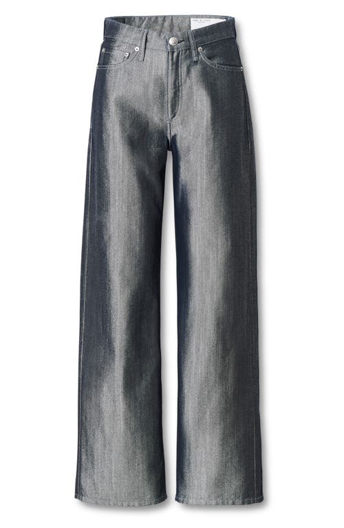 Rag & Bone Logan Coated Wide Leg Jeans In Gray