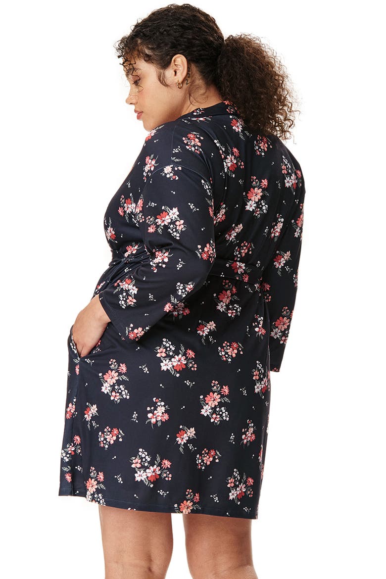 Motherhood Women's Maternity Robe and Nursing Chemise Sleep Set, Alternate, color, Tea Rose Garden Evening