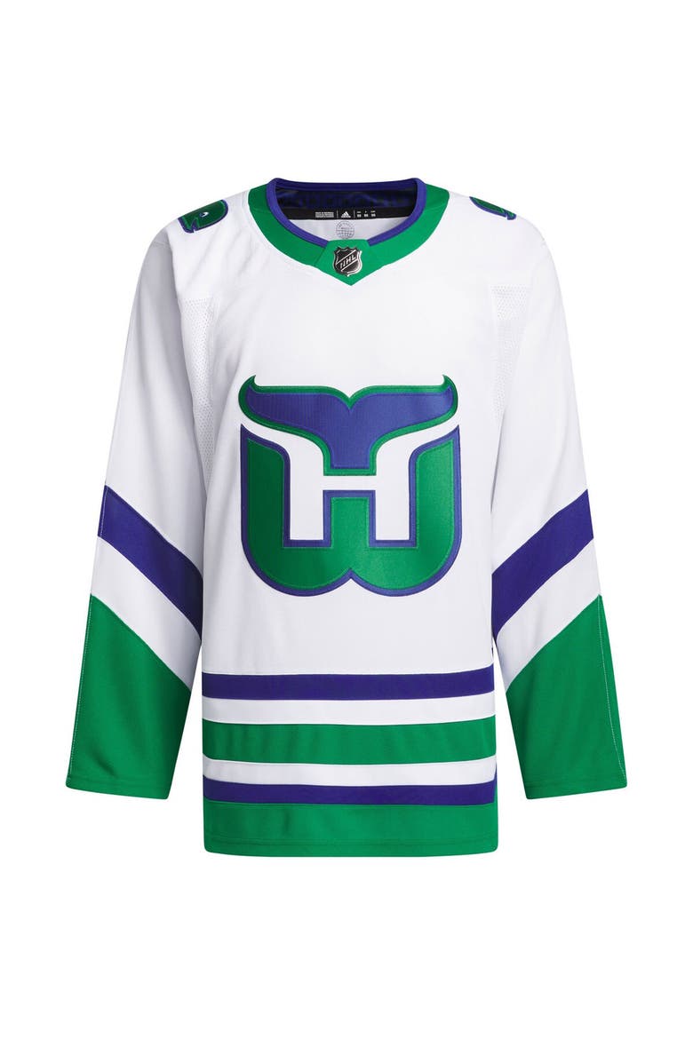 Men's adidas White Carolina Hurricanes Whalers Primegreen Authentic Jersey, Alternate, color, White