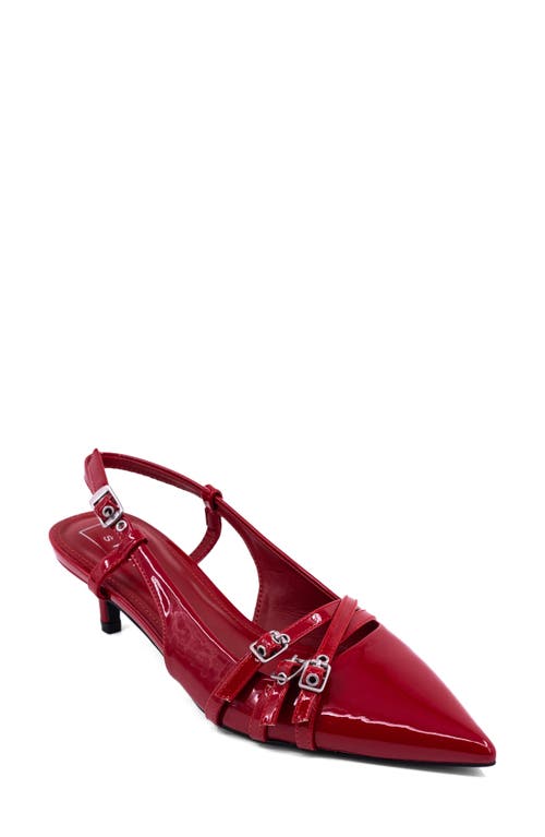 Shushop Nadja Pointed Toe Kitten Heel Slingback Pump