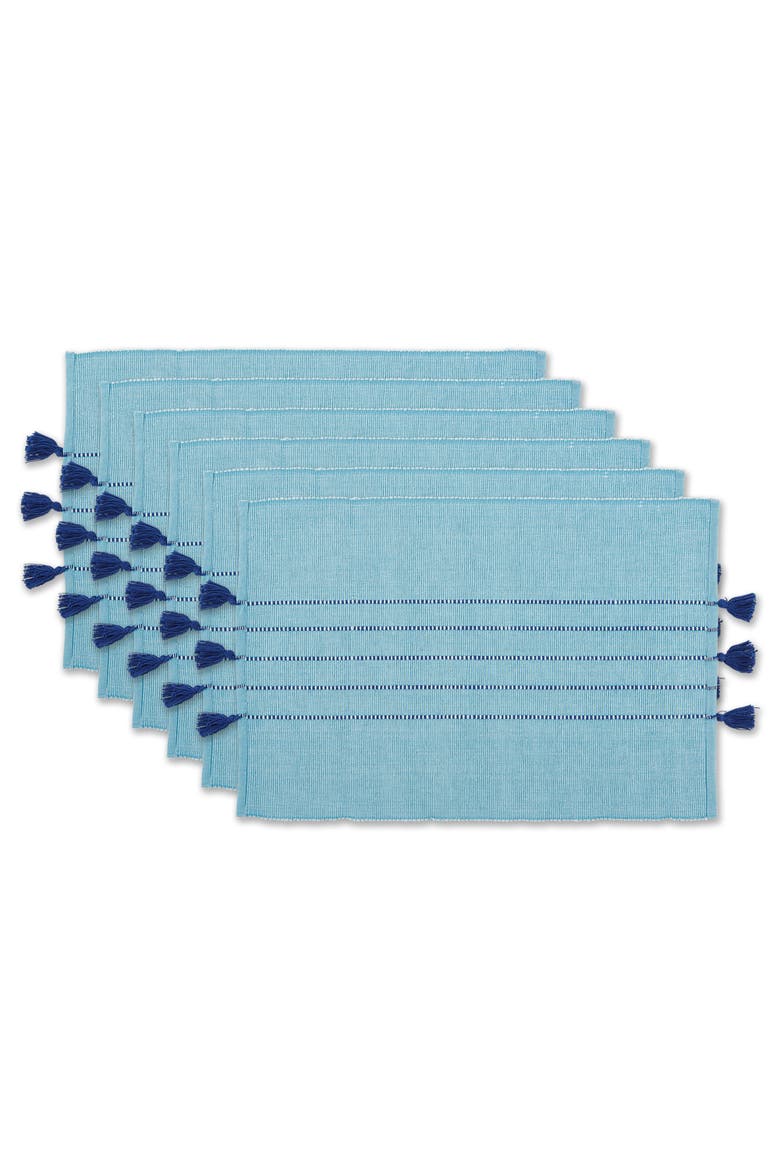 Thera Stripe Blue Placemat Set/6, Main, color, Blue