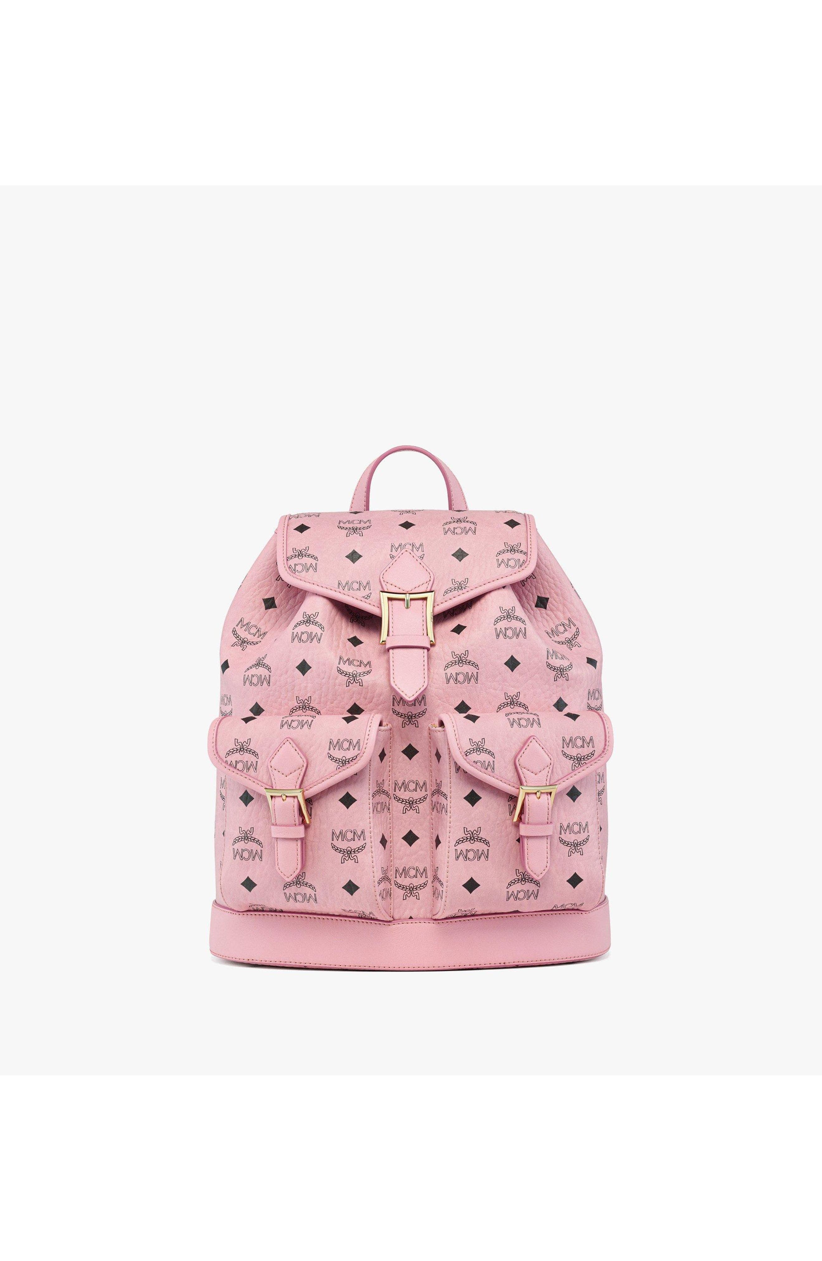 Small Aren Drawstring Backpack in Visetos, Main, color, Soft Pink