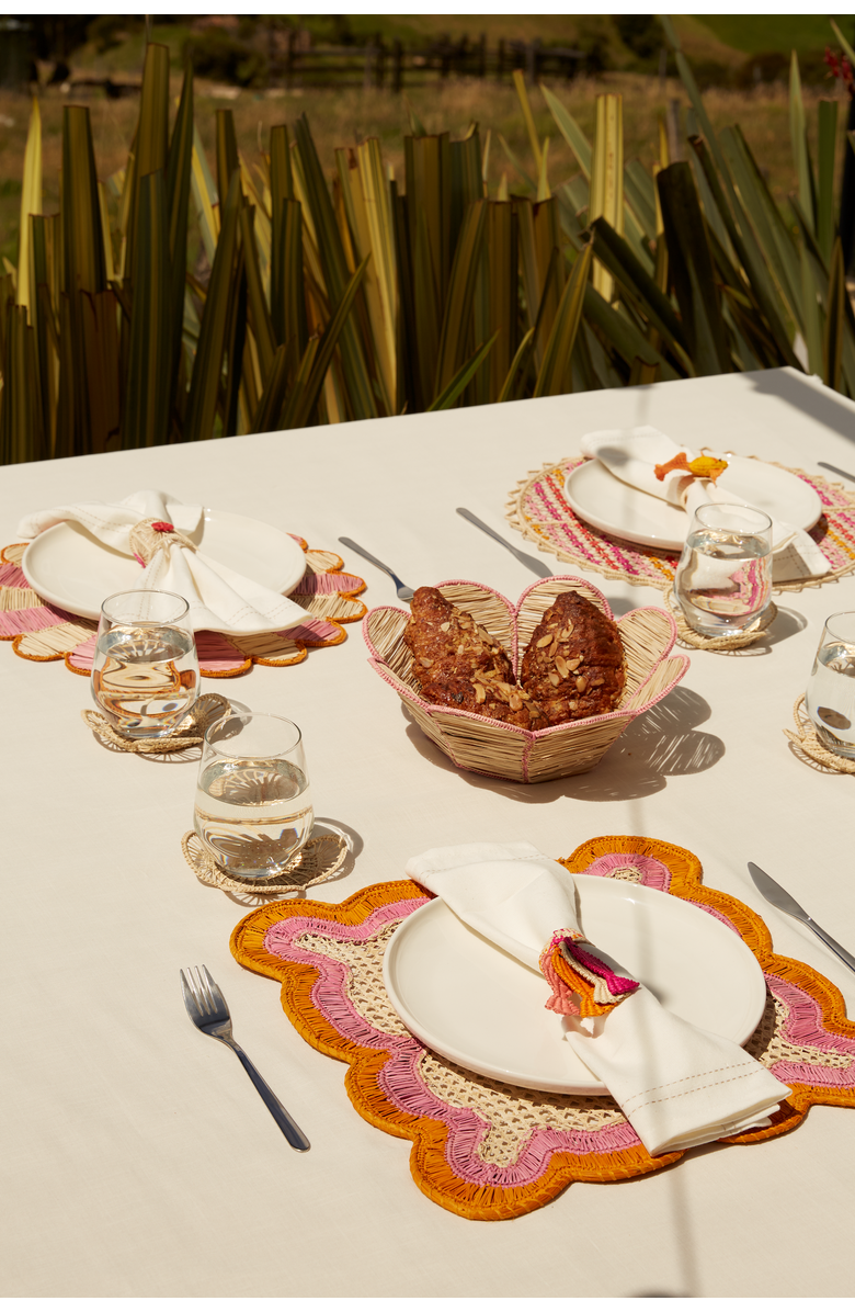 Coro Cora Flower Bread Baske, Alternate, color, Pink Trim