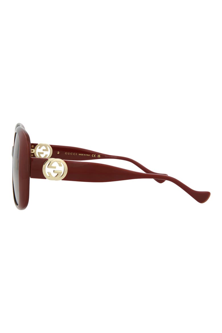 57mm Oversize Sunglasses, Alternate, color, HAVANA BURGUNDY BROWN