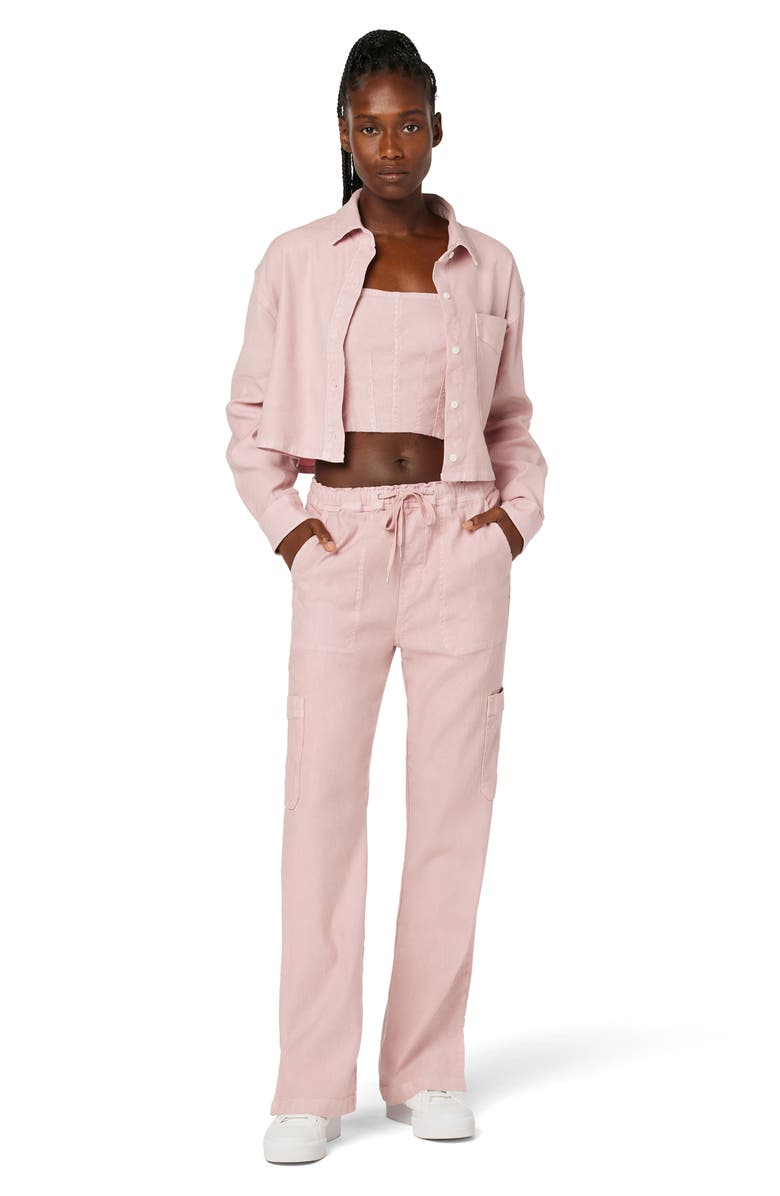 Hudson Jeans Oversize Crop Button-Up Shirt, Alternate, color, Zephyr