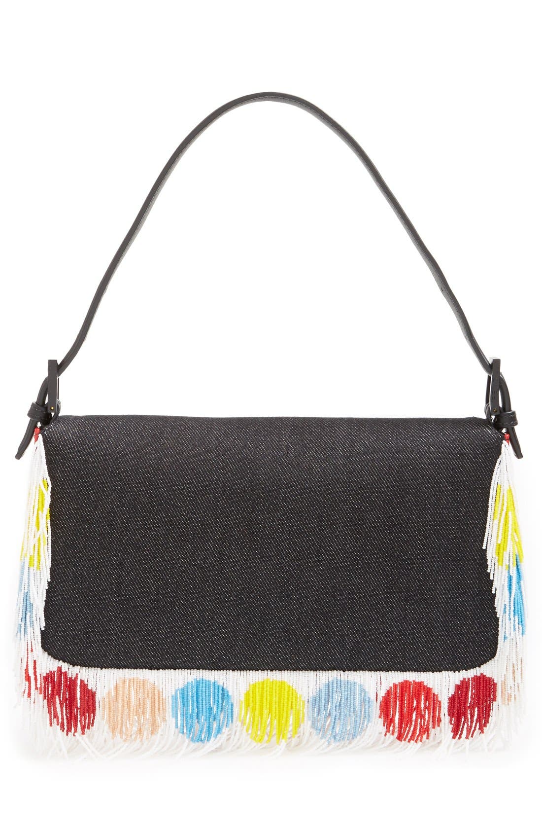 Fendi 'Bird' Beaded Baguette, Alternate, color, 