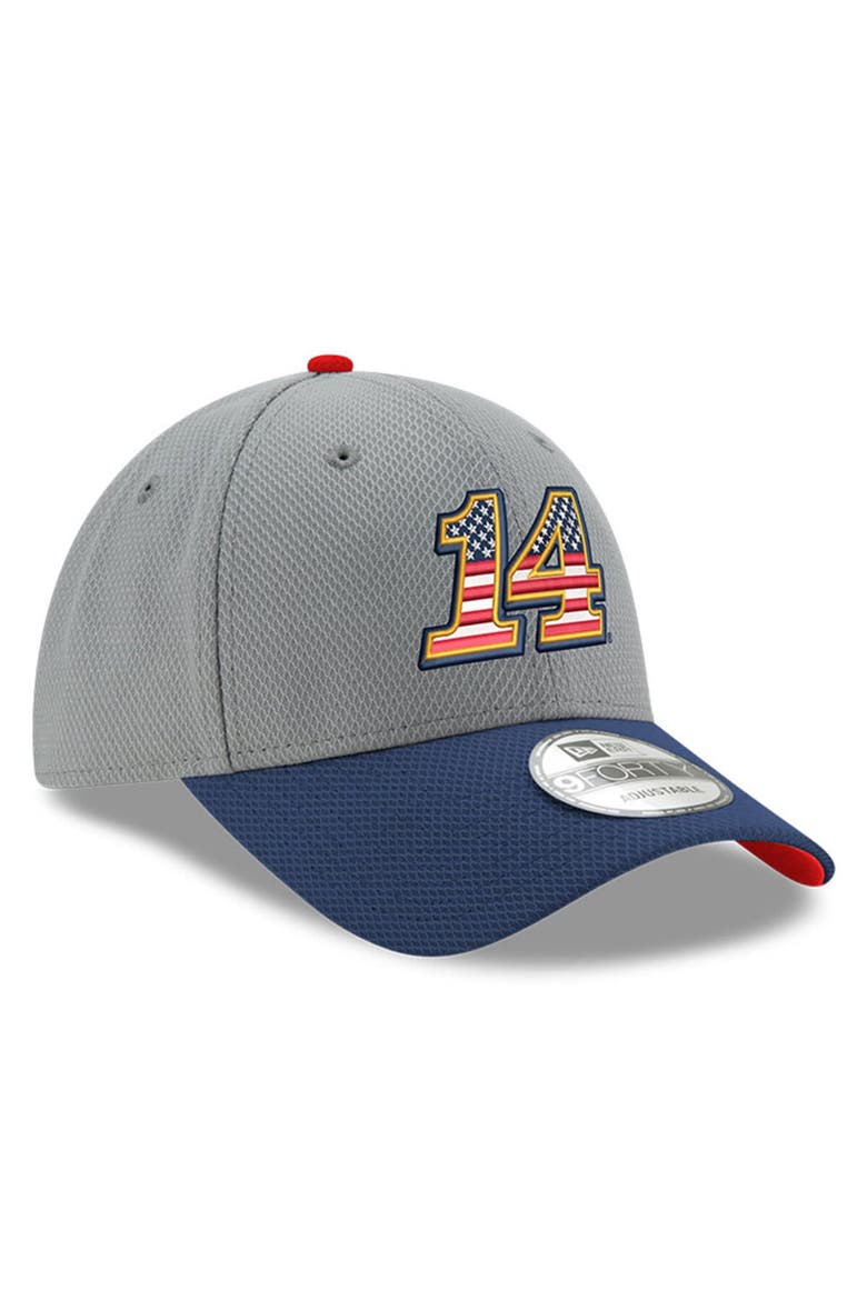 Men's New Era  Gray/Navy Chase Briscoe Salute 9FORTY Adjustable Hat, Alternate, color, Gray